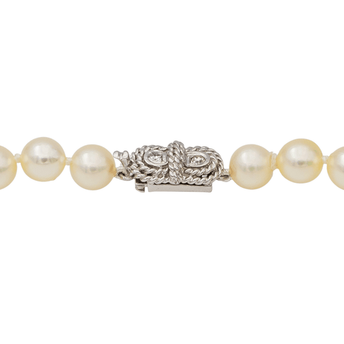 Collier Collier Sautoir Or blanc Perle, Diamant 58 Facettes 2940374CN