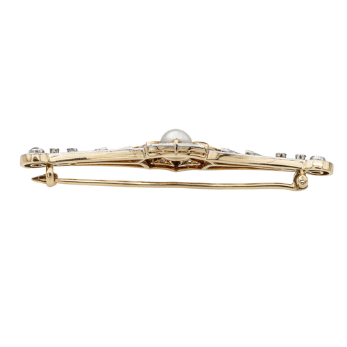 Broche Broche en or jaune 18 carats et platine, perle mabé, diamants 58 Facettes 2947709CN