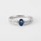 Bague 56 Bague Solitaire Saphir 10 Diamants 58 Facettes DV0209-1