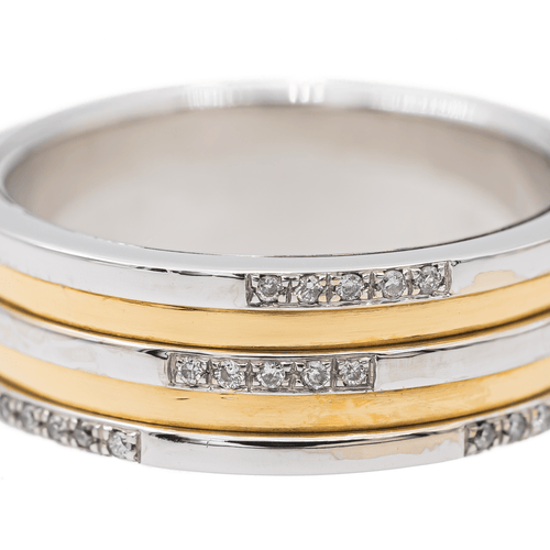 Bague 59 Bague Or jaune, Or blanc Diamant 58 Facettes 2958340CN