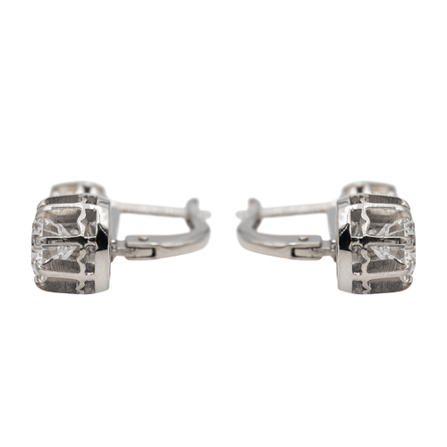 Boucles d'oreilles Boucles d'oreilles Dormeuses Or blanc Diamant 58 Facettes 2960964CN