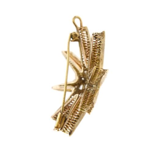 Pendentif Pendentif broche étoile en or jaune 18 carats et diamants 58 Facettes 29743