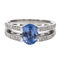 Bague 51 Bague Solitaire Or blanc Saphir, Diamant 58 Facettes 2975753CN