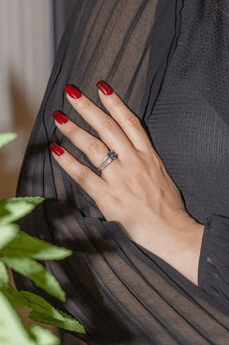 Bague 51 Bague Solitaire Or blanc Saphir, Diamant 58 Facettes 2975753CN