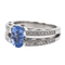 Bague 51 Bague Solitaire Or blanc Saphir, Diamant 58 Facettes 2975753CN