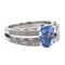 Bague 51 Bague solitaire en or blanc avec saphir et diamants 58 Facettes 2975753CN