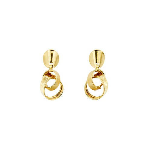 Boucles d'oreilles Boucles d’oreilles pendantes à double anneau croisé en or jaune 18 ct 58 Facettes 29783
