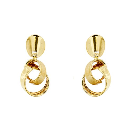 Boucles d'oreilles Boucles d’oreilles pendantes à double anneau croisé en or jaune 18 ct 58 Facettes 29783