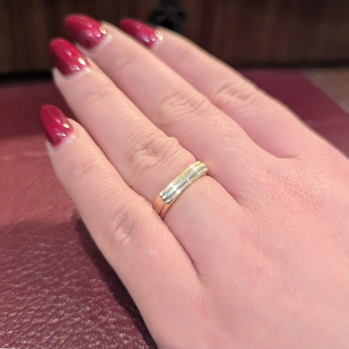 Bague 55 Alliance - Bague trois ors en or 18 carats 58 Facettes 29789