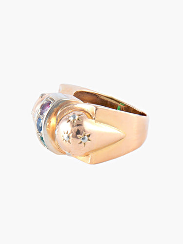 Bague 51 Bague Tank Rubis, Saphir, Emeraude 58 Facettes DV0032-17