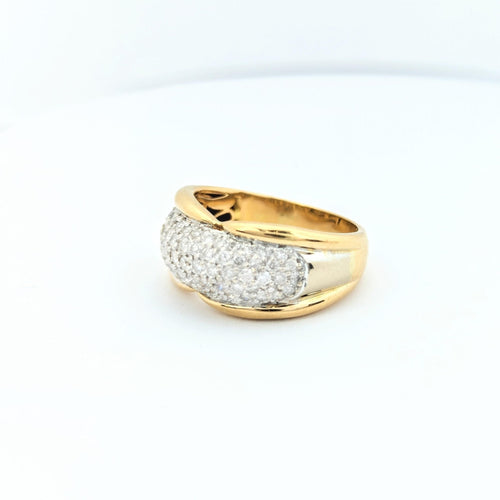 Bague 55 Bague en or jaune 18 carats pavée de diamants 58 Facettes 29872