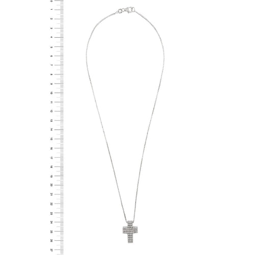 Collier Collier croix - Collier en or blanc 18 ct et diamants 58 Facettes 29901