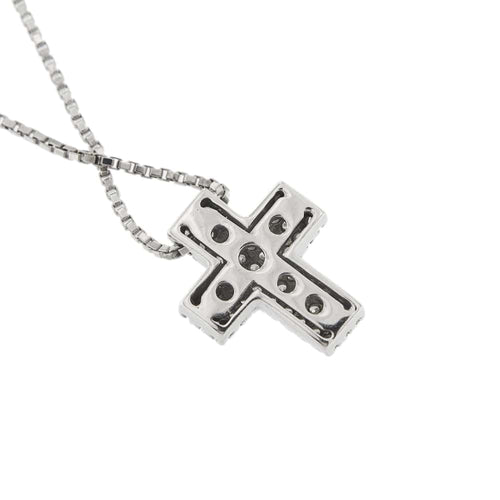 Collier Collier croix - Collier en or blanc 18 ct et diamants 58 Facettes 29901