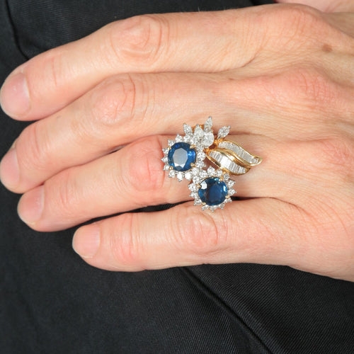 Bague 53 Bague Toi & Moi, Saphirs Diamants 58 Facettes DV0032-12