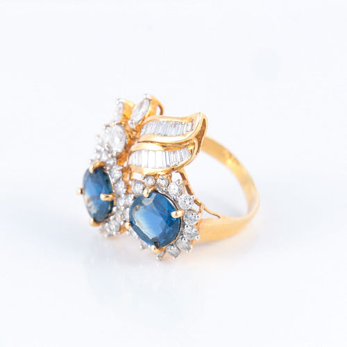 Bague 53 Bague Toi & Moi, Saphirs Diamants 58 Facettes DV0032-12