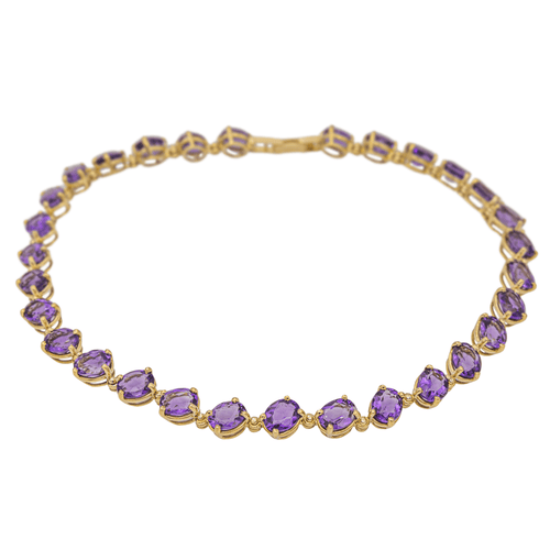 Collier Collier rivière en or jaune 18 carats serti d’améthystes 58 Facettes 2999421CN