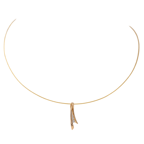 Collier Garel Collier  Trilogie Trilogie Or rose, Or jaune Diamant 58 Facettes 2999631CN