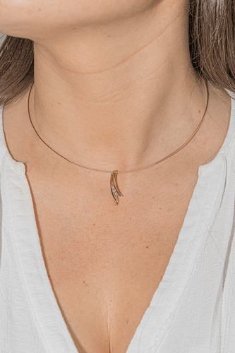 Collier Garel Collier  Trilogie Trilogie Or rose, Or jaune Diamant 58 Facettes 2999631CN
