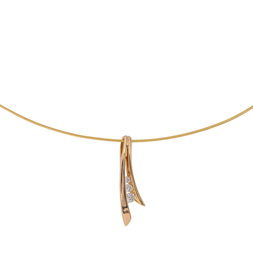 Collier Garel Collier  Trilogie Trilogie Or rose, Or jaune Diamant 58 Facettes 2999631CN
