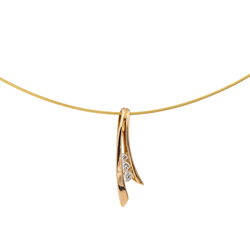 Collier Garel Collier  Trilogie Trilogie Or rose, Or jaune Diamant 58 Facettes 2999631CN