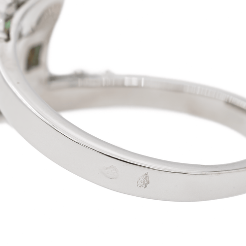 Bague 60 Bague en or blanc et jaune 18 carats avec émeraude et diamants 58 Facettes 2999638CN