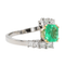 Bague 60 Bague en or blanc et jaune 18 carats avec émeraude et diamants 58 Facettes 2999638CN
