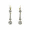 Boucles d'oreilles Style édouardien - Boucles d'oreilles pendantes en or jaune, platine et diamants 58 Facettes