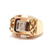 Bague 51 Bague tank en or jaune 18 carats avec diamant 0,20 ct 58 Facettes