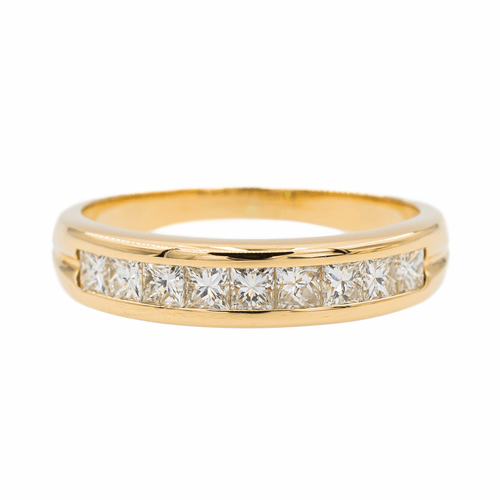 Bague 61 Bague demi-alliance en or jaune 18 carats et diamants 58 Facettes 3000072CN