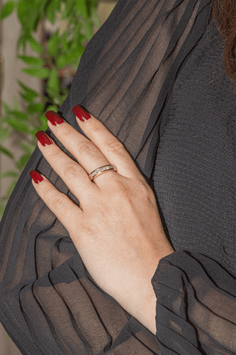 Bague 61 Bague demi-alliance en or jaune 18 carats et diamants 58 Facettes 3000072CN