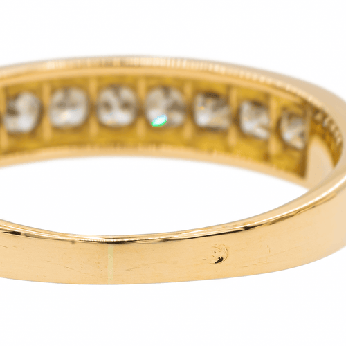 Bague 61 Bague demi-alliance en or jaune 18 carats et diamants 58 Facettes 3000072CN