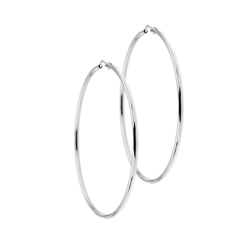 Boucles d'oreilles Boucles d’oreilles créoles grandes en or blanc 18 kt 58 Facettes 30003