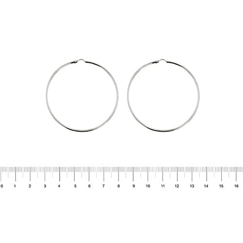 Boucles d'oreilles Boucles d’oreilles créoles grandes en or blanc 18 kt 58 Facettes 30003