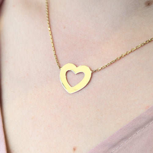 Collier Collier cœur en or jaune 18 carats 58 Facettes 30067