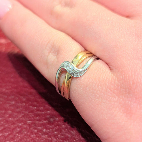 Bague 52 Bague deux ors 18 carats (750) sertie de 12 diamants 58 Facettes 30083