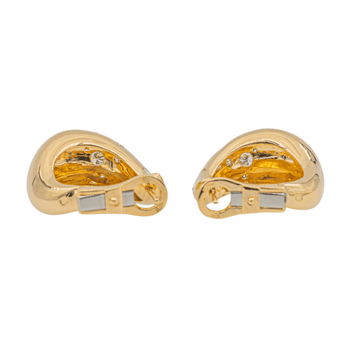 Boucles d'oreilles Fred Boucles d'oreilles Créoles Mouvementée Or jaune Diamant 58 Facettes 3010293CN
