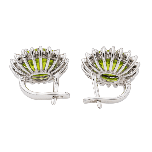 Boucles d'oreilles Boucles d'oreilles Or blanc Péridot, Diamant 58 Facettes 3013258CN
