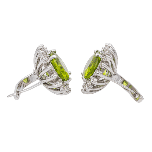 Boucles d'oreilles Boucles d'oreilles Or blanc Péridot, Diamant 58 Facettes 3013258CN