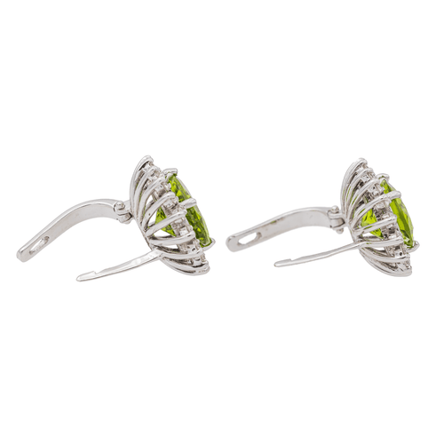 Boucles d'oreilles Boucles d'oreilles Or blanc Péridot, Diamant 58 Facettes 3013258CN