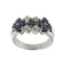 Bague 56 Bague rivière triple rang en or blanc 18 ct, diamants et saphirs 58 Facettes 30225
