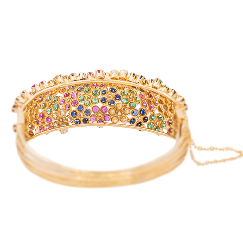 Bracelet Bracelet Manchette Or jaune Diamant, Emeraude, Rubis 58 Facettes 3023392CN