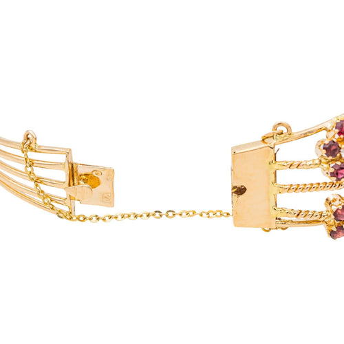 Bracelet Bracelet manchette en or jaune 18 carats avec diamants et pierres 58 Facettes 3023392CN