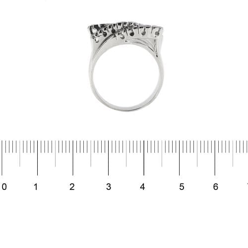 Bague Bague rivière triple en or blanc 18 carats et diamants 0,48 ct 58 Facettes 30234
