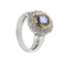 Bague 60 Squillo Margherita - Bague en or blanc et or jaune avec saphir et diamants 58 Facettes 30270