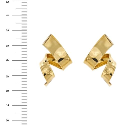 Boucles d'oreilles Boucles d’oreilles pendantes ondulées en or jaune 18 ct 58 Facettes 30294