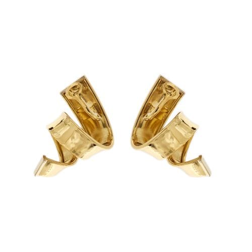 Boucles d'oreilles Boucles d’oreilles pendantes ondulées en or jaune 18 ct 58 Facettes 30294