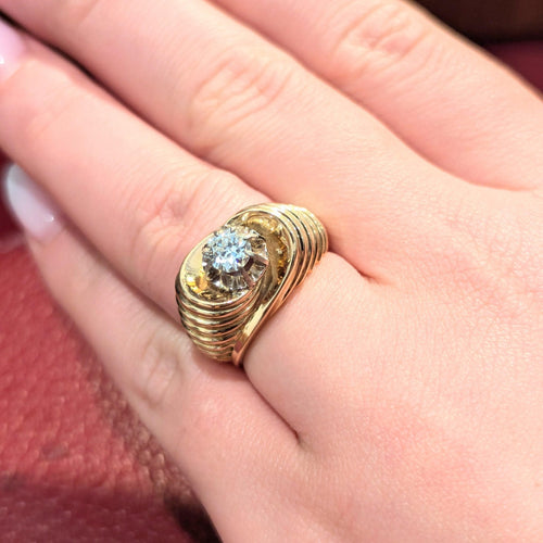 Bague 55 Bague en or jaune 18 carats avec diamant 0,5 ct 58 Facettes 30295
