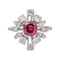 Bague 52 Bague en or blanc 18 carats avec rubis et diamants 58 Facettes 3030088CN