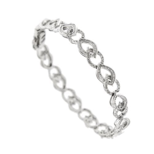 Bracelet Bracelet motif navette en or blanc 18 ct et diamants 58 Facettes 30428