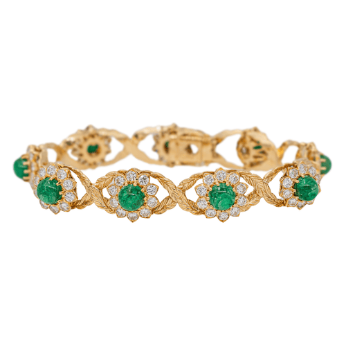 Bracelet Bracelet en or jaune 18 carats émeraudes et diamants 58 Facettes 3046562CN